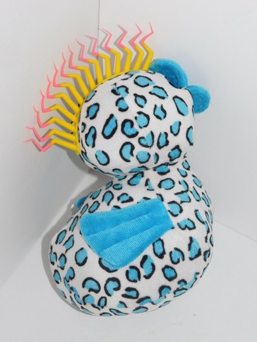 Punk Ducks Plush Blue Leopard Print Duck Neon Mohawk Stuffed Toy Bird - Picture 3 of 9