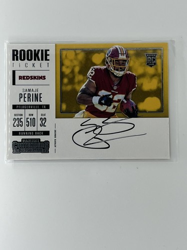 2017 Panini Contenders Ticket Variation RPS Samaje Perine #355 Rookie Auto RC