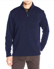 WRANGLER Authentics Men's Blue Fleece Pullover Sweater 1/4 Zip Size Medium L/S