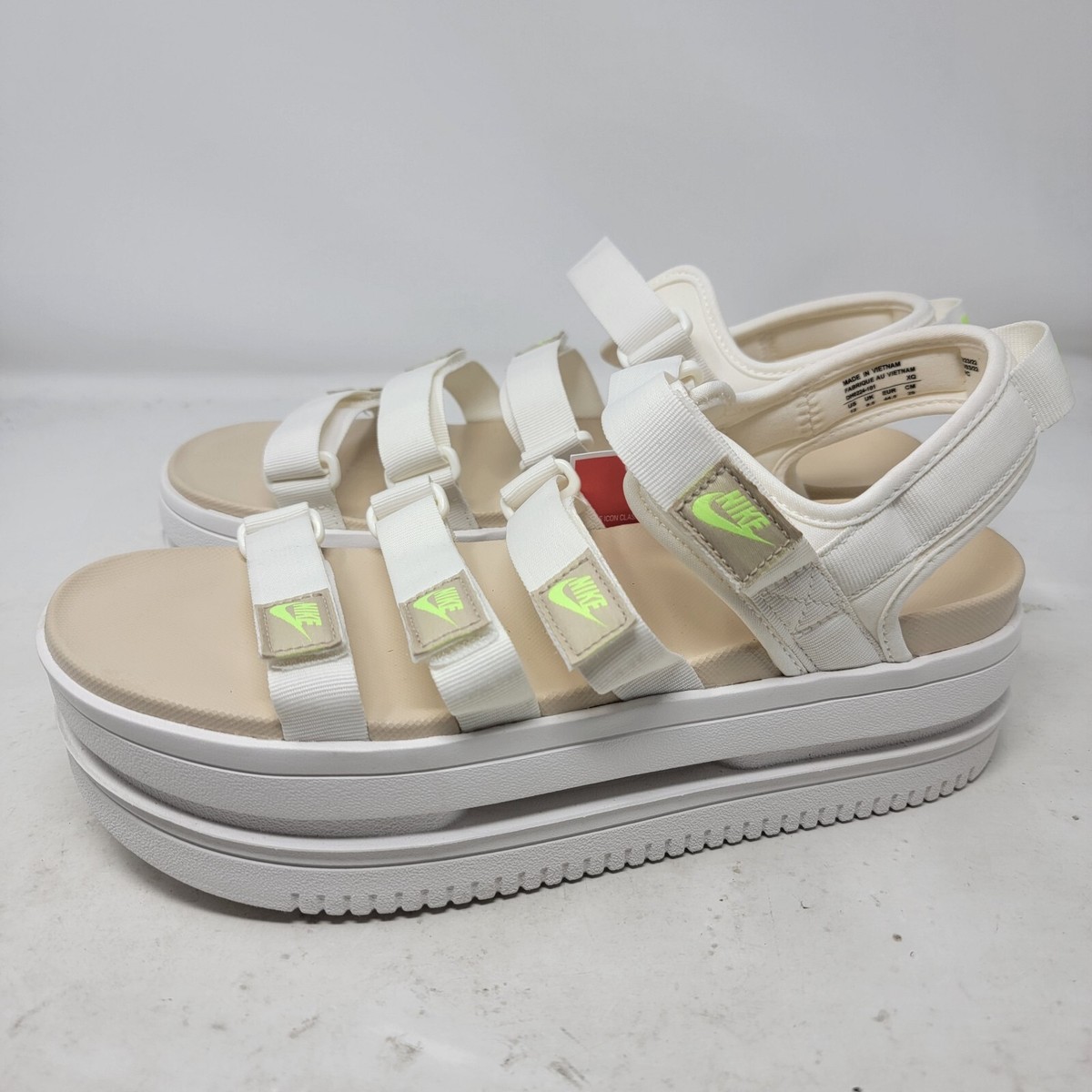 Nike Icon Classic Sandal Womens size 12 White Neutral Platform