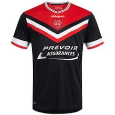 VALENCIENNES 2014/15 3rd (XL) FRANCE UHISPORT BLACK S/S SOCCER FOOTBALL SHIRT