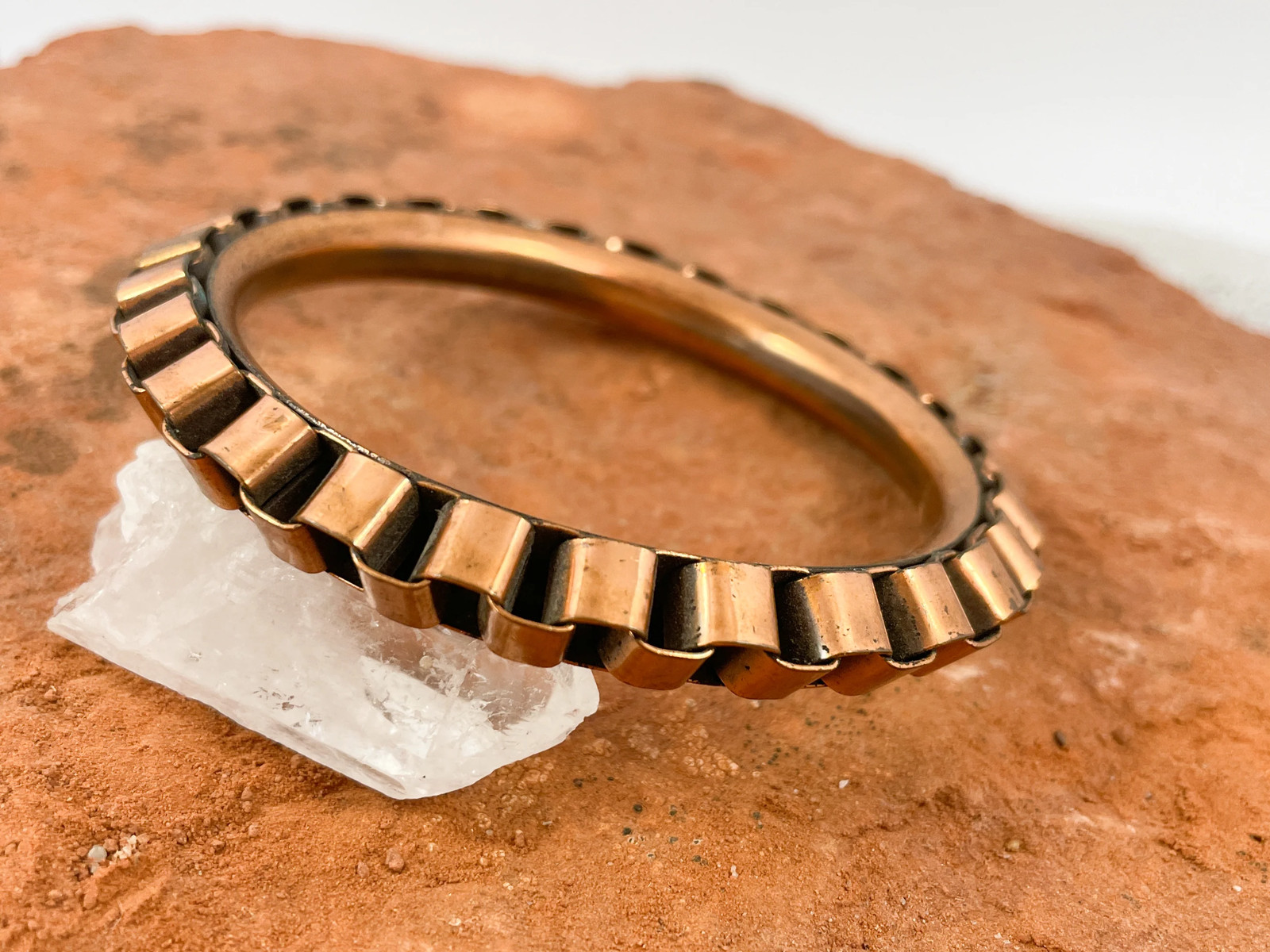 Vintage copper bangle bracelets. Three in set. 19… - image 5