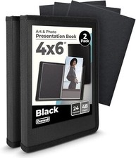 Dunwell Small Photo Album 4x6 with Black Mounting 4x6" w/ BLK Paper,