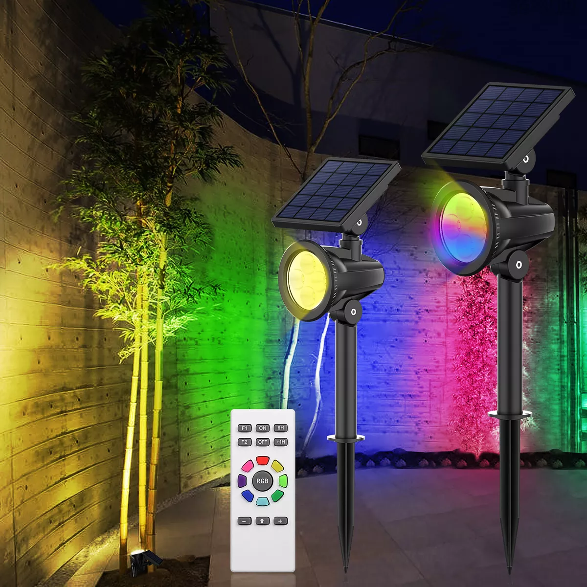 Solar landscape lights with remote panel outlet