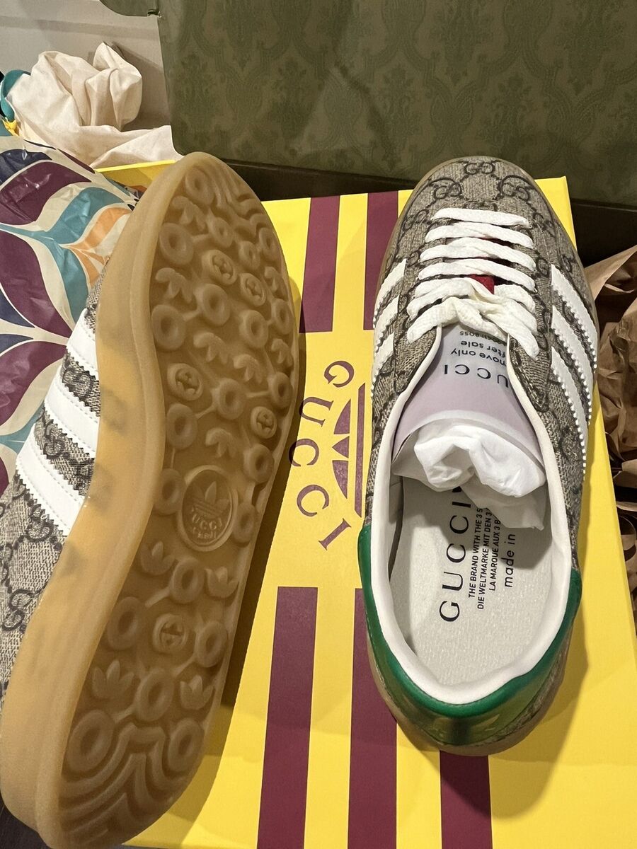 Adidas X Gucci Women's Gazelle Sneakers Original GG Monogram Adidas X Gucci Women's Gazelle Sneakers Original GG Monogram