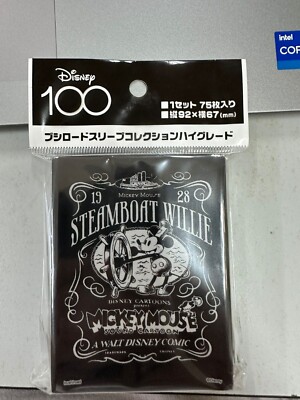 Bushiroad Disney Steamboat Willie Card Sleeves 75ct 92mm x 67mm Brand New