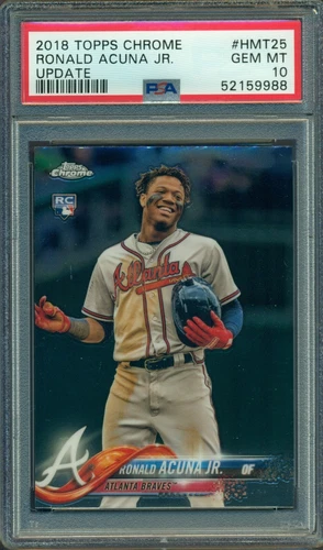 2018 TOPPS CHROME UPDATE RONALD ACUNA JR. #HMT25 RC PSA 10