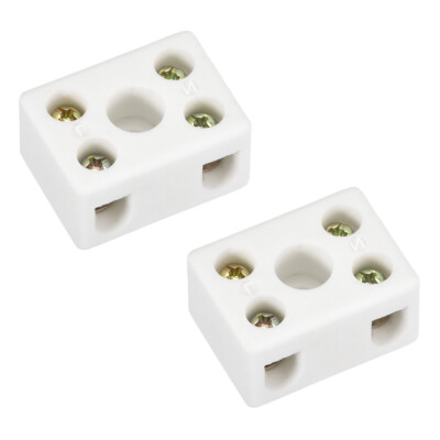 2x Keramikklemmen Klemmenblöcke 2Wege Porzellan Steckverbinder 29.2x21.2x15.2mm