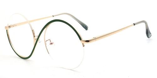 Stilvolle Damen Herren Runde Halbrand Brille Regenbogen Brille Brillengestell Halbrandlos - Bild 16 von 41