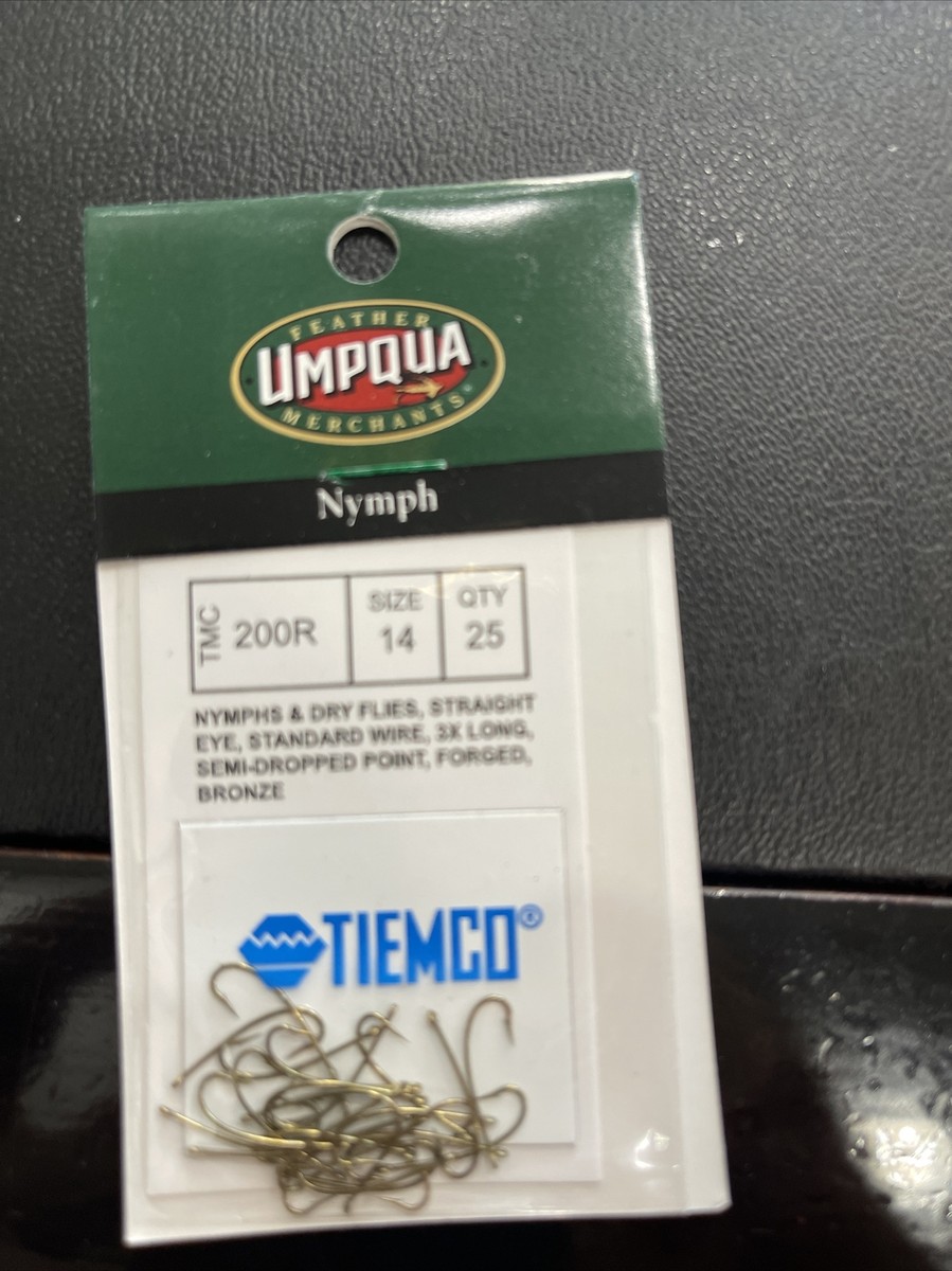 Umpqua Nymph Fly Fishing Hooks TMC 200R Size 14 Qty 25 Bronze New In Package Umpqua Nymph Fly Fishing Hooks TMC 200R Size 14 Qty 25 Bronze New In Package