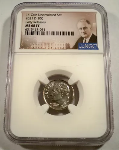 2021-D 10c NGC MS68FT ROOSEVELT DIME - MS 68 FT