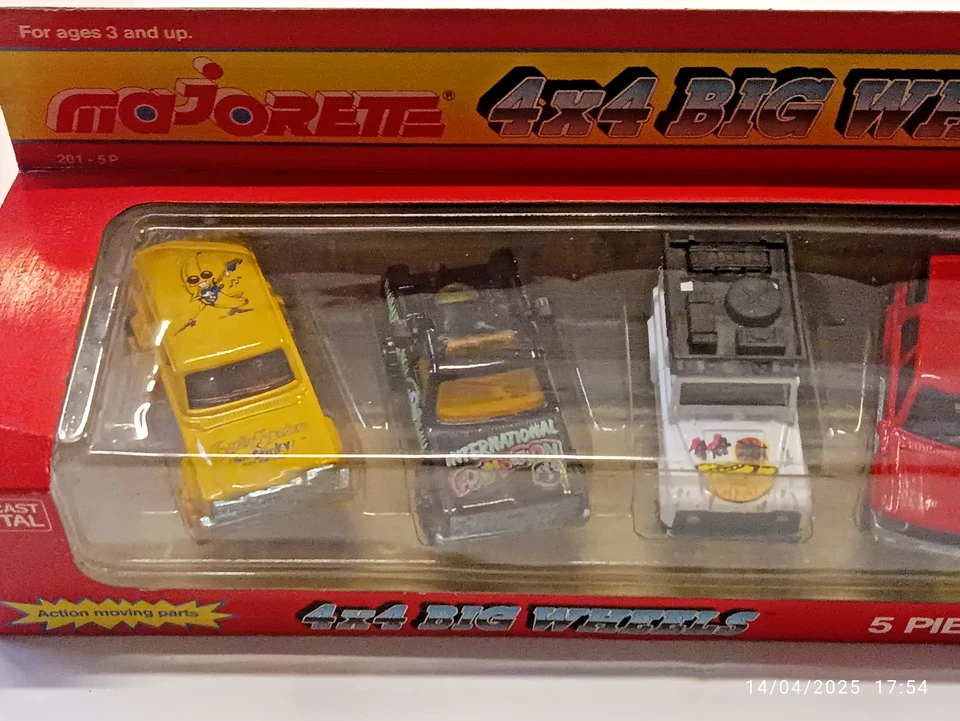 5 piece Set - Cars 1/64  4x4 Big Wheels (Jeep, Toyota etc)  Majorette Vintage - Immagine 2 di 4