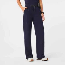 Figs Women High Wasted Isabel Wide Leg Scrub Navy (XS-XL)
