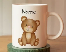 Personalized Bear Mug For Kids With Name Personalized Gift For Kids Ceramic Bear