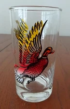 *VINTAGE BOSCUL DUCK PEANUT BUTTER GLASS TUMBLER-B129-F