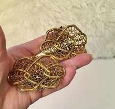 Vintage 50  s Filigree Brass Musi Victorian Style Shoe Clip