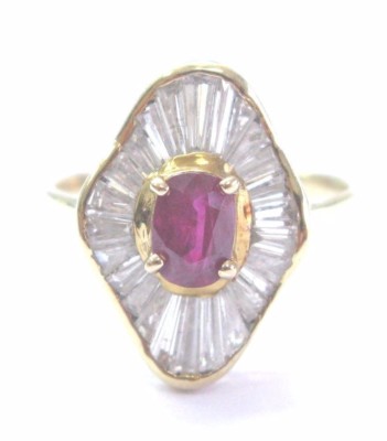 Natürlicher Edelstein Rubin & Diamant Pilz Gelbgold Schmuck Ring 14KT 1,75ct