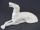 Vintage Porcelain Borzoi Dog Figure, Gloss Ivory, 10" long