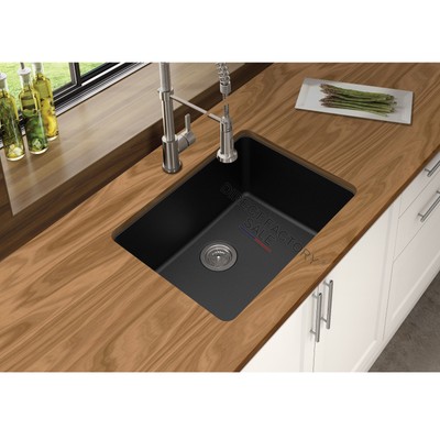 Premium Black Granite Stone Kitchen Sink Top Undermount Single