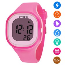 Kids Boys Girls Gift LED Digital Watch Electronic Waterproof Child Wristwatch