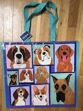 NEW DOG FACES mix Breeds~Great Dane Corgi Reusable Shopping Bag EcoFriendly Tote