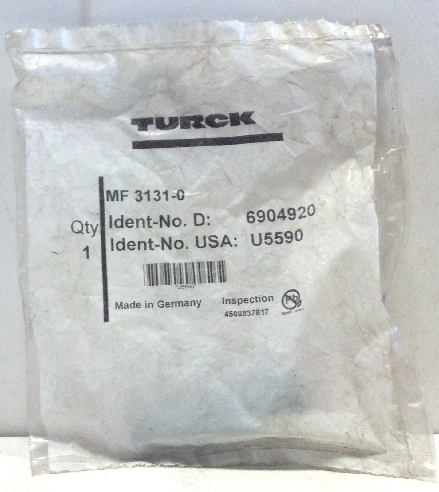Turck MF3131-0 Microfast 1/2" Straight Female Connector Field Wireable U5590