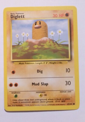 1995 diglett pokemon card 47/102 Base Set TCG In Protective Penny Sleeve The Game Experts Listed cards may have imperfections. Alolan Diglett - SM Base