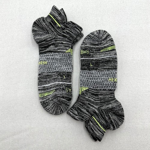 2 Pairs Men's Merino Wool Bombas Performance Running Ankle Socks Size L