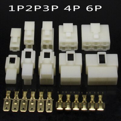 Multi Plug Connector Sets Male + Female + Terminal For Car 6.3mm 1 2 3 4 6 8 Way