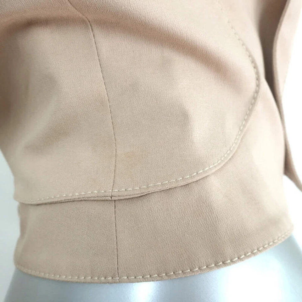 Conjunto de camisa e mini-saia Zac Posen gola bege algodão stretch tamanho 6/8 - Imagem 4 de 4