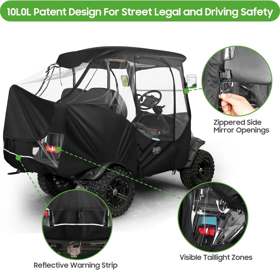 Carcasa de carro de golf de 4 pasajeros para Club Car Precedent con espejo retrovisor lateral de seguridad Foto 4 de 4