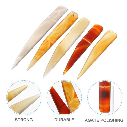 5pcs craft polishing tool Agate Burnisher Natural Agate Jewelry Polisher Craft - Picture 1 of 12