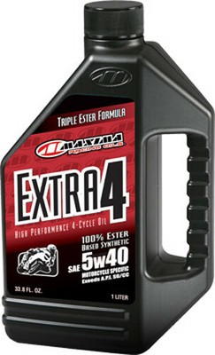 Maxima Maxum4 Extra 100% Synthetic 4-Stroke Motorcycle Oil 5W-40 1gal 30-179128