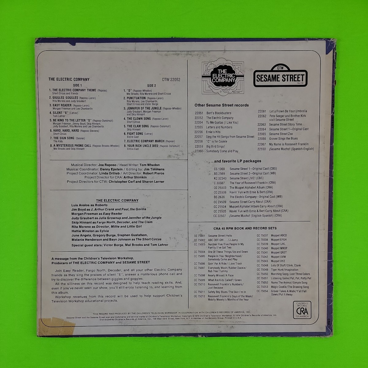 The Electric Company Sesame Street Records 1974 CTW 22052