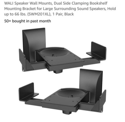 Speaker Wall Mounts, Dual Side Clamping Bookshelf Mounting Bracket SWM201 XL