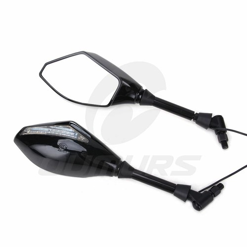 Espejos retrovisores laterales con luz de giro LED para motocicleta Honda Suzuki 10 mm - Imagen 3 de 12
