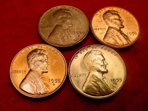 1954-S 1955-D 1955-S & 1956 LINCOLN CENT GREAT BU COINS!  #8