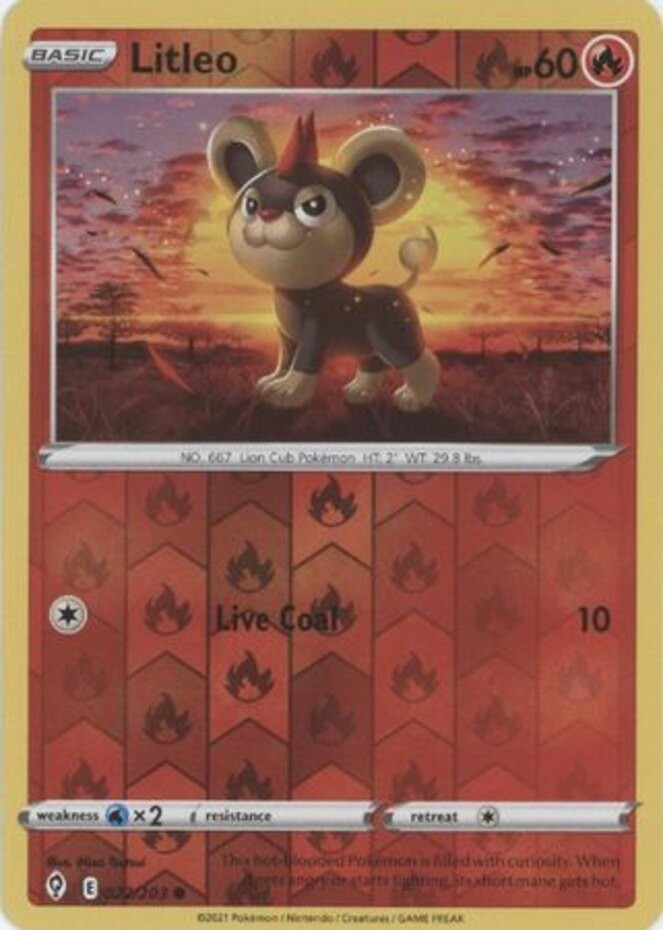 Litleo - 022/203 - Common - Reverse Holo - Lightly Played