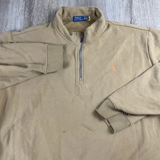 Polo Ralph Lauren Harrington Pullover Sweat 1/4 Zip 5XB Big & Tall Beige