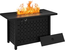 Propane Fire Pit Table, 43'' Gas Fire Pits Table for Outside, 2 in 1 Propane Fir