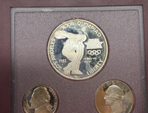 1983 US Mint Prestige set, Olympic Silver Dollar, 6 Proof Coins, NO COA - Picture 3 of 7