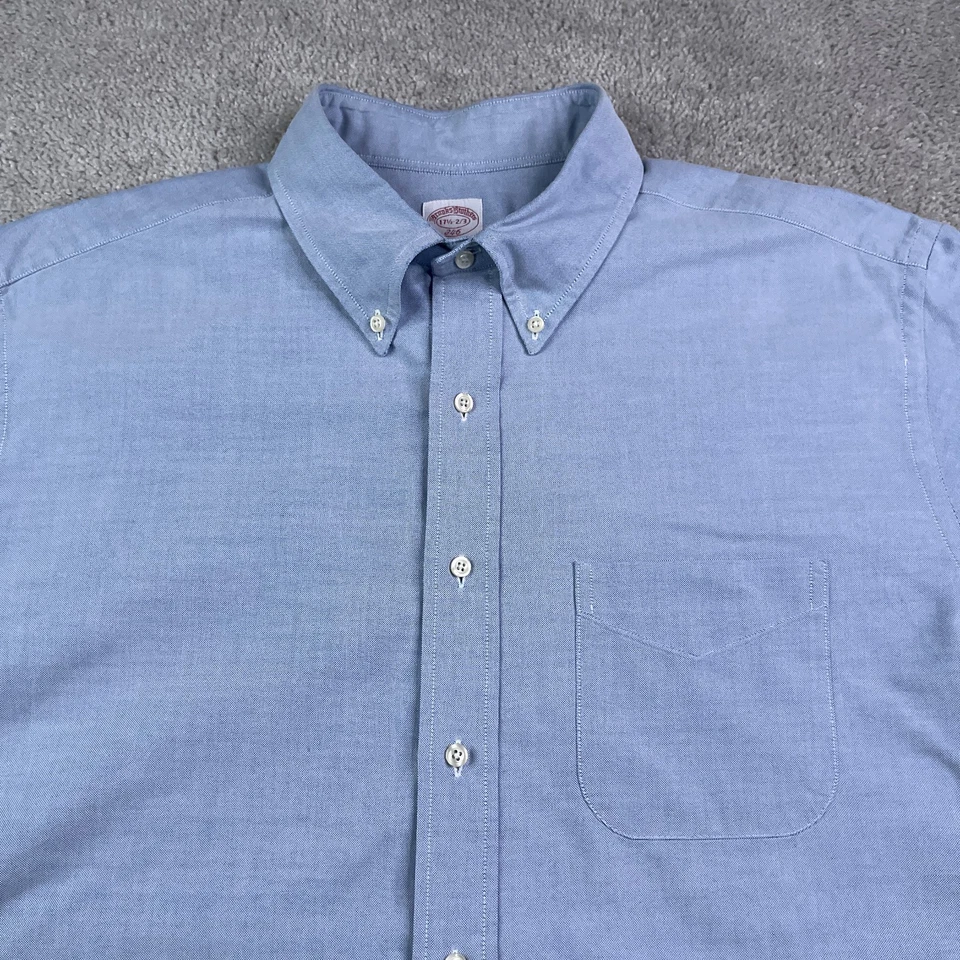 Camisa Brooks Brothers Para Hombre 17.5-32 Azul 346 Oxford Supima Algodón Hecha en EE. UU. Foto 3 de 4