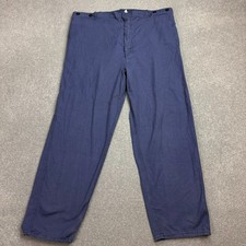 VINTAGE French Trousers Adult 40x30 Blue Work Wear Chore Distressed Utility Mens