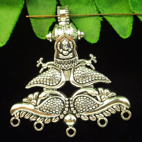 Tibetan Silver Lucky Symbol Pendant Bead 58x54x4mm H62282 - Picture 1 of 2