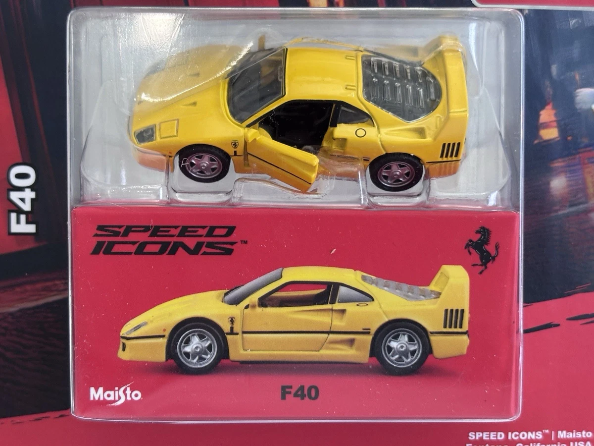 Maisto Speed Icons Ferrari F40 1:64 Yellow Diecast Model Car