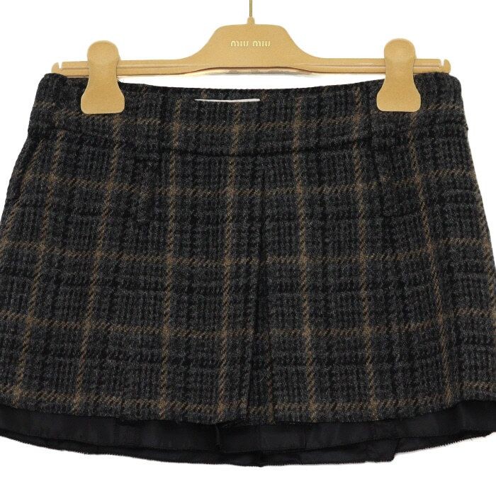 Miu Miu Plaid Mini Tartan Check Skirt aa58835 152317781 image 2