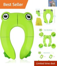 Foldable Toddler Toilet Training Seat with Frog Design - Portable & Safe