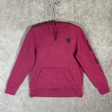 Carhartt Womens Relaxed Fit Hoodie Raspberry Heather TS0288-W Medium 8-10 Cozy
