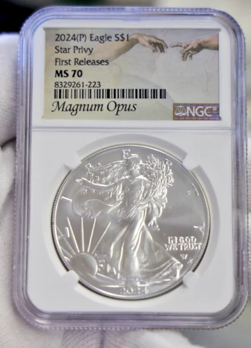 2024 P American Silver Eagle - Star Privy NGC MS70 Magnus Opus 1st Releases.