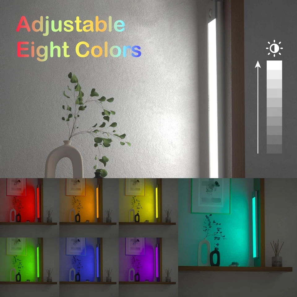 Luce Armadio LED Ricaricabile Da RGB Colore Con Sensore Di Movimento, 8 Di Color - Immagine 2 di 4